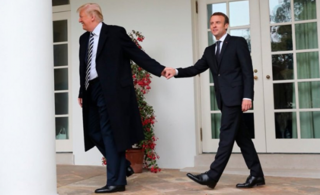 Френският президент Еманюел Макрон и американският му колега Доналд Тръмп