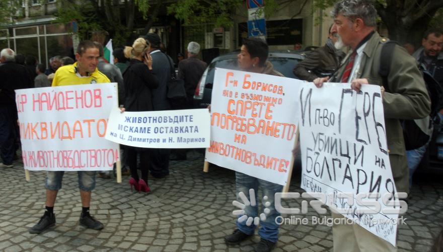 Животновъдни организации от цялата страна излязоха на национален протест пред сградата на МЗХ на 11 Май 2011 г.