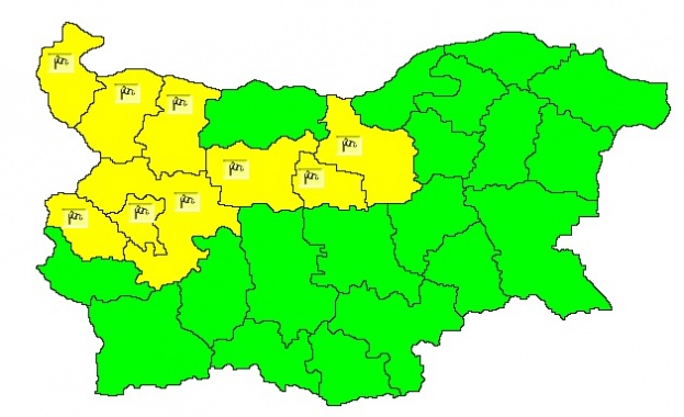 В 9 области в страната е обявен жълт код за силен вятър