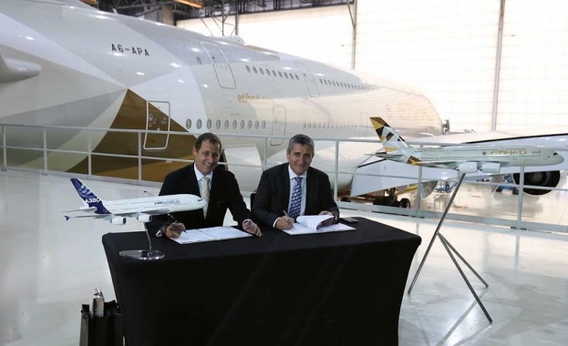 Etihad Аirways Еngineering и Airbus подписаха меморандум за развитие на сервизно обслужване за A380 в Aбу Даби