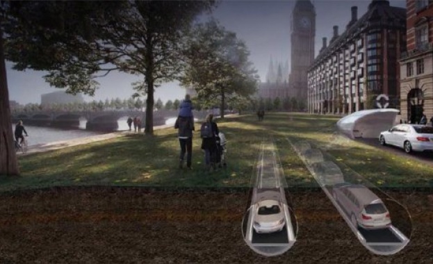 Проектът CarTube праща електромобилите под земята