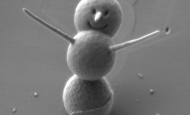Направиха снежен човек, 25 пъти по-малък от косъм 