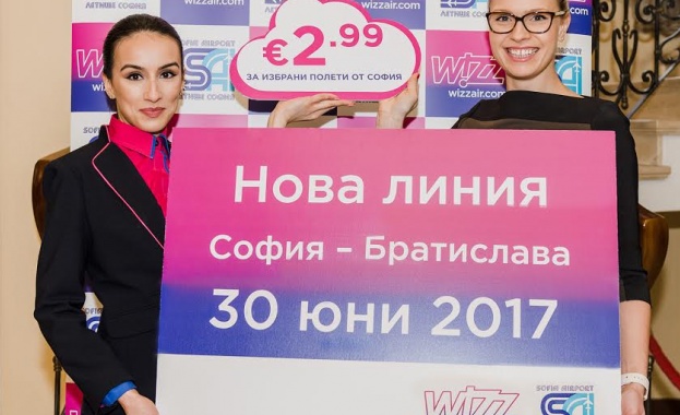 Wizz Air прибавя Братислава към мрежата от София 