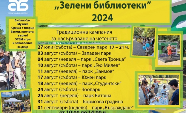 „Зелени библиотеки“ в парковете на София 2024 